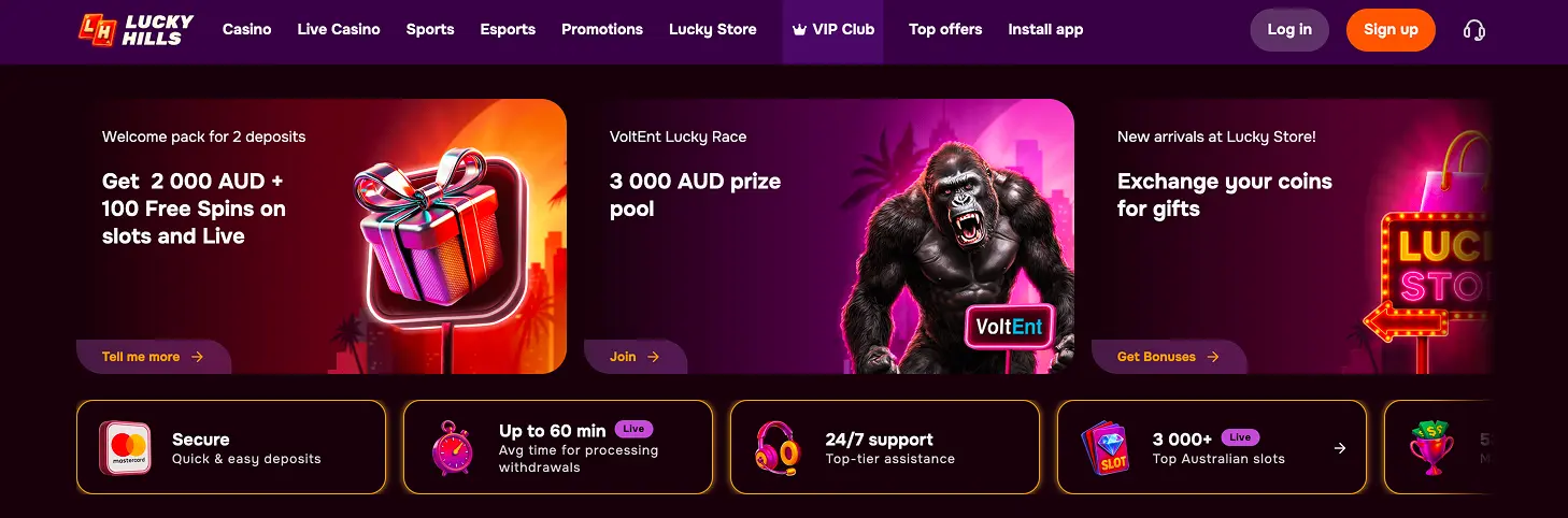 Real Money Games and Pokies at LuckyHills Casino